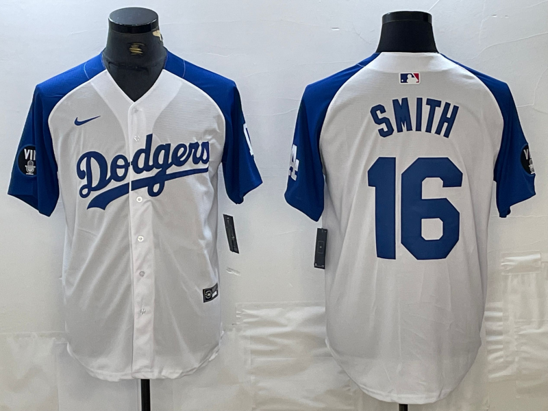 Men's Los Angeles Dodgers Will Smith #16 White Limited Jersey1