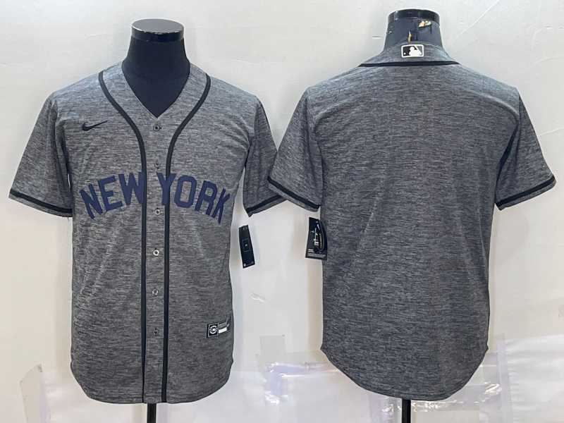 Men's New York Yankees Gray Authentic Blank Jersey1