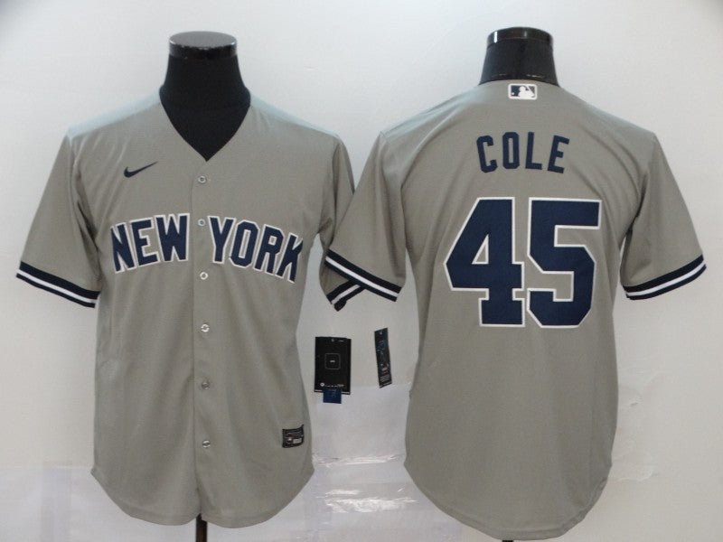 Men's New York Yankees Gerrit Cole #45 Gray Replica Baseball Jersey1