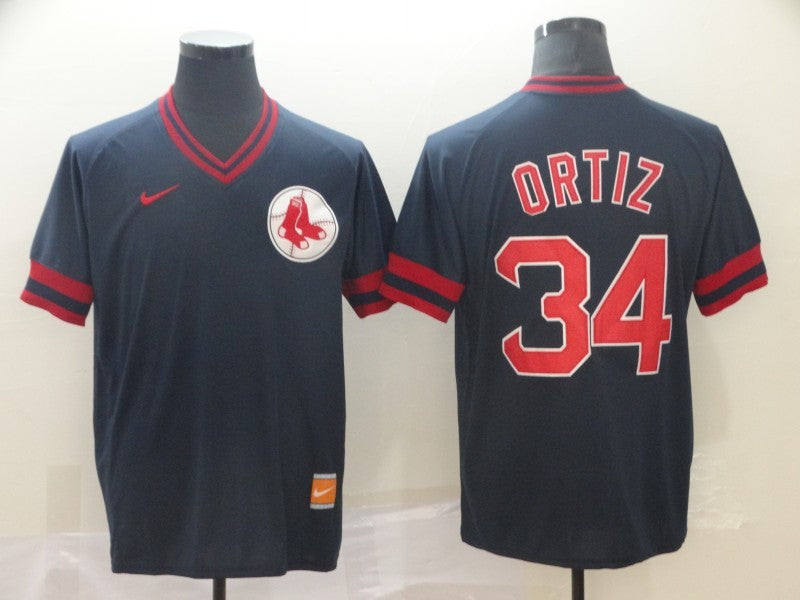 Men's Boston Red Sox David Ortiz #34 Navy Replica Player Jersey1