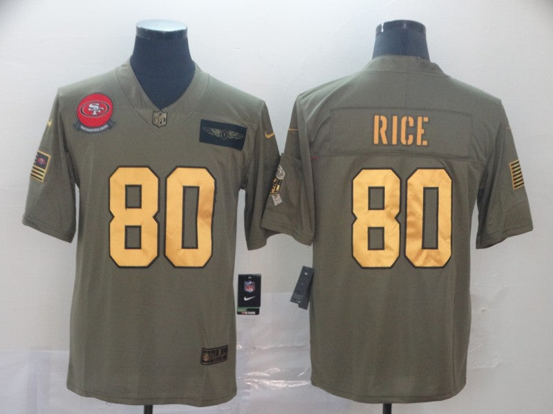 Men's San Francisco 49ers Jerry Rice #80 Brown Game Player Jersey1