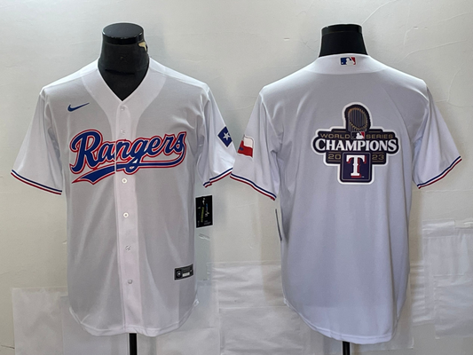 Men's Texas Rangers White Home Game Jersey1