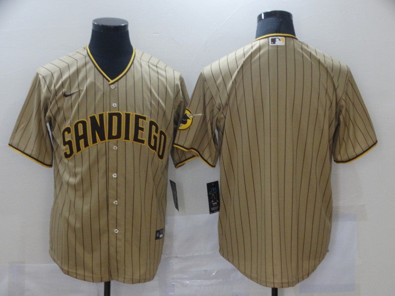 Men's San Diego Padres Tan Alternate Replica Blank Jersey1