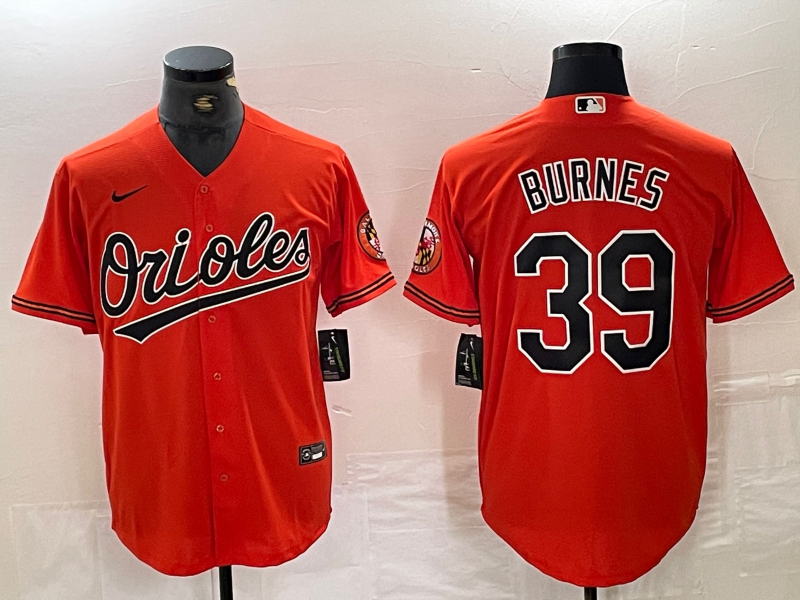 Men's Baltimore Orioles Corbin Burnes #39 Orange Replica Player Jersey1