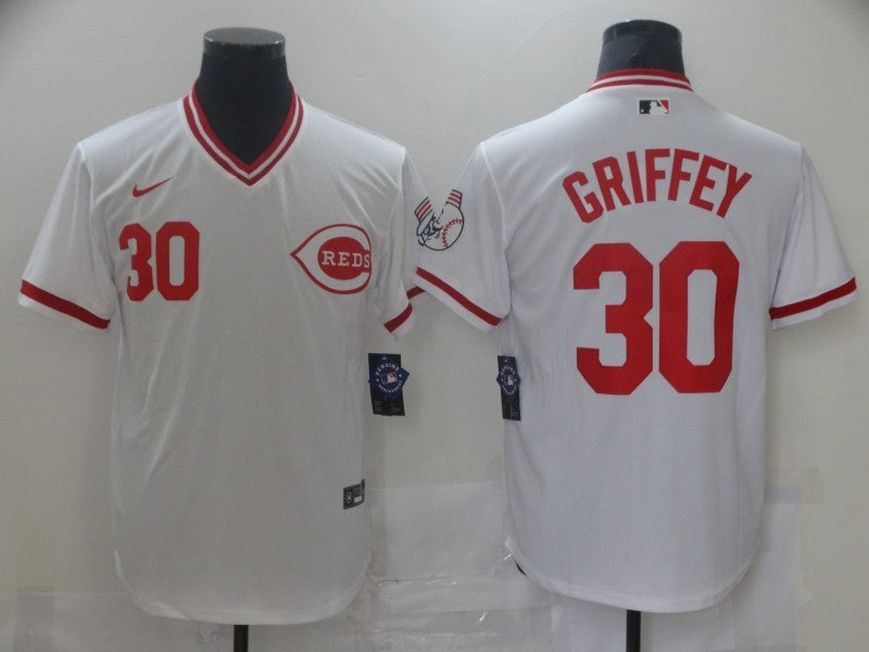 Men's Cincinnati Reds Ken Griffey Jr. #30 White Fashion Stitched Jersey1