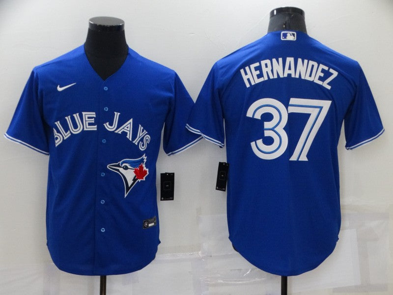 Men's Toronto Blue Jays Teoscar Hernandez #37 Blue Replica Baseball Jersey1