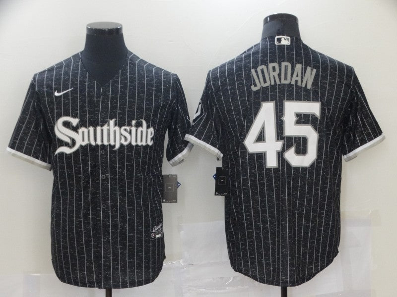 Men's Chicago White Sox Michael Jordan #45 Black Stitched Jersey1