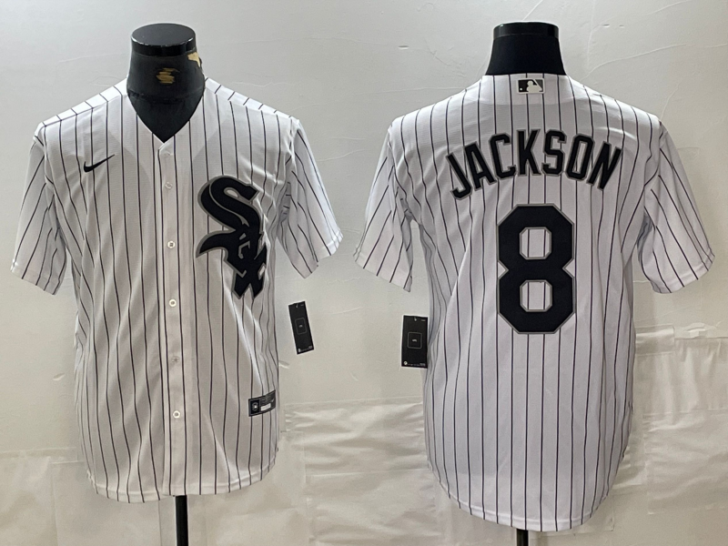 Men's Chicago White Sox Bo Jackson #8 White Replica Player Jersey1