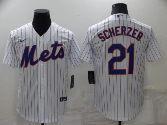 Men's New York Mets Max Scherzer #21 White Replica Baseball Jersey1