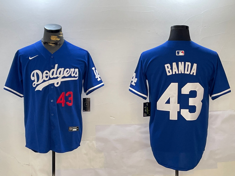 Men's Los Angeles Dodgers Anthony Banda #43 Royal Player Jersey1