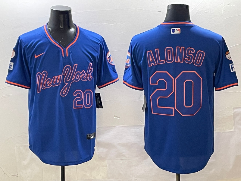 Men's New York Mets Pete Alonso #20 Royal Alternate Player Jersey1