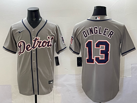 Men's Detroit Tigers Dillon Dingler #13 Gray Limited Player Jersey