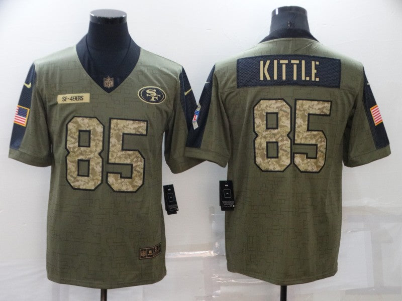 Men's San Francisco 49ers George Kittle #85 Brown Authentic Game Jersey1
