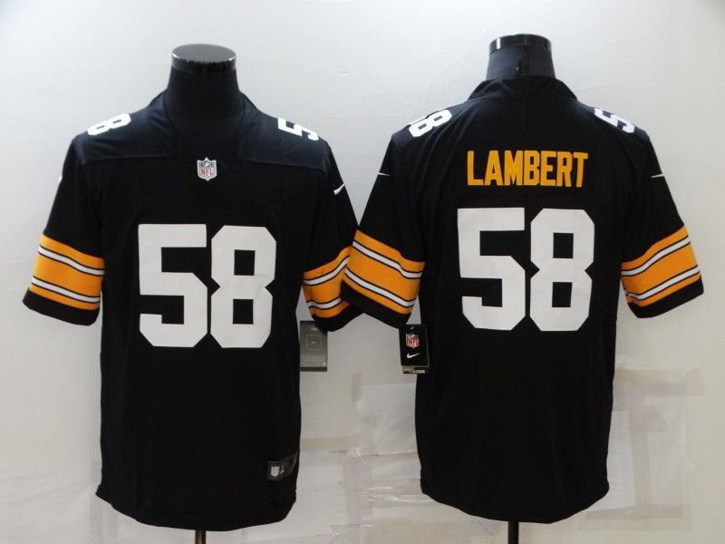 Men's Pittsburgh Steelers Jack Lambert #58 Black Player Game Jersey1