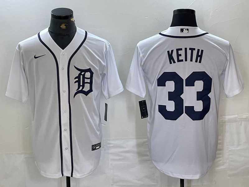Men's Detroit Tigers Colt Keith #33 White Home Limited Player Jersey1