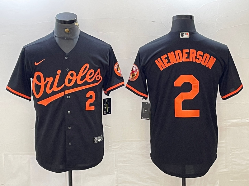 Men's Baltimore Orioles Gunnar Henderson #2 Black Replica Player Jersey1