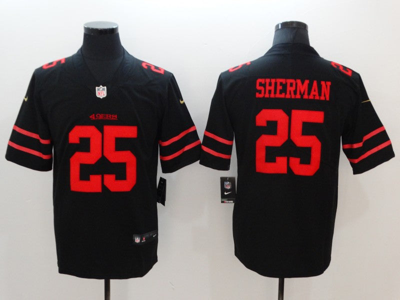 Men's San Francisco 49ers Richard Sherman #25 Black Game Jersey1