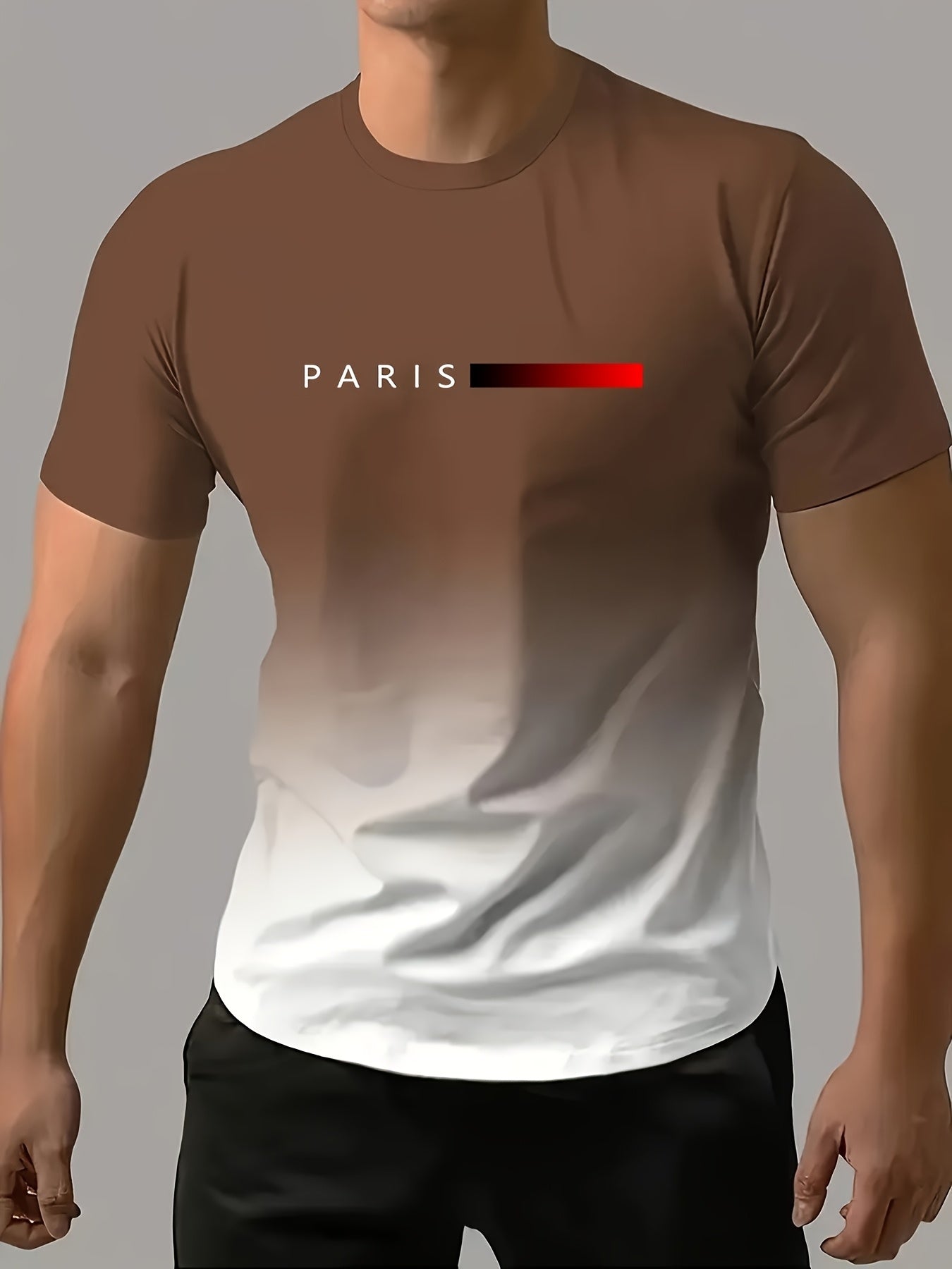 5pcs of large size Men's casual and fashionable 3D printed round neck T-shirts
