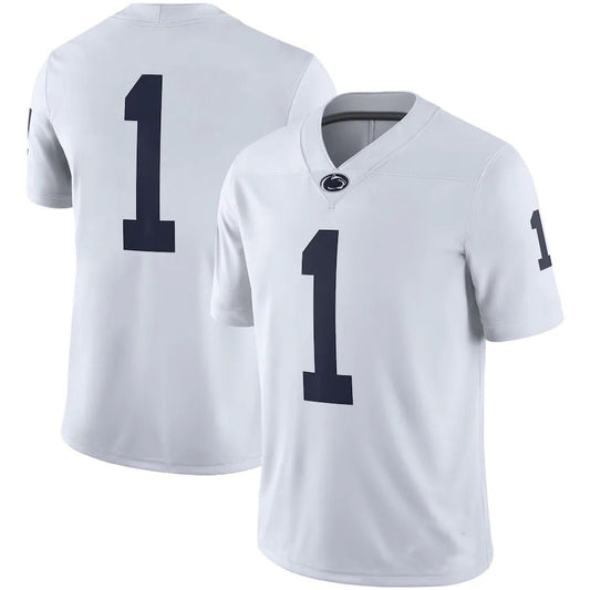 #1 P.State Nittany Lions Game Player Jersey White Stitched American College Jerseys