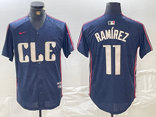 Men's Cleveland Guardians Jose Ramirez #11 Navy 2024 City Connect Limited Jersey1
