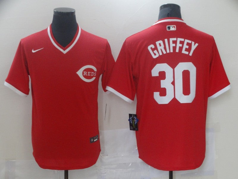 Men's Cincinnati Reds Ken Griffey Jr. #30 Red Alternate Game Jersey1