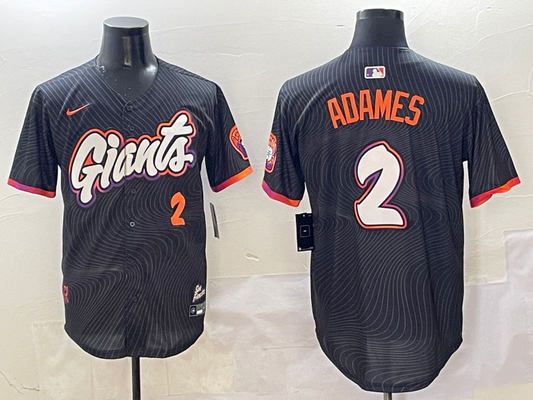 Men's San Francisco Giants Willy Adames #2 Black 2025 City Connect Limited Player Jersey1