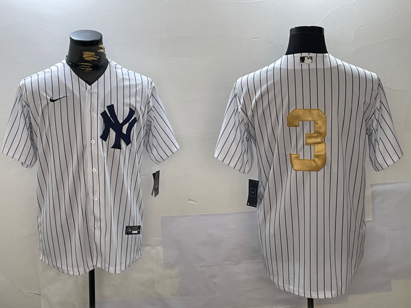 Men's New York Yankees Babe Ruth #3 White Game Jersey1