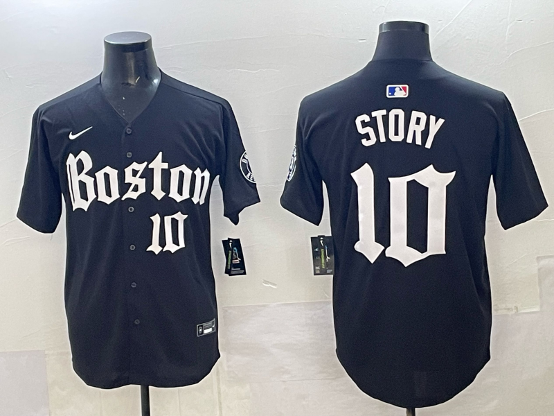 Men's Boston Red Sox Trevor Story #10 Black Limited Player Jersey