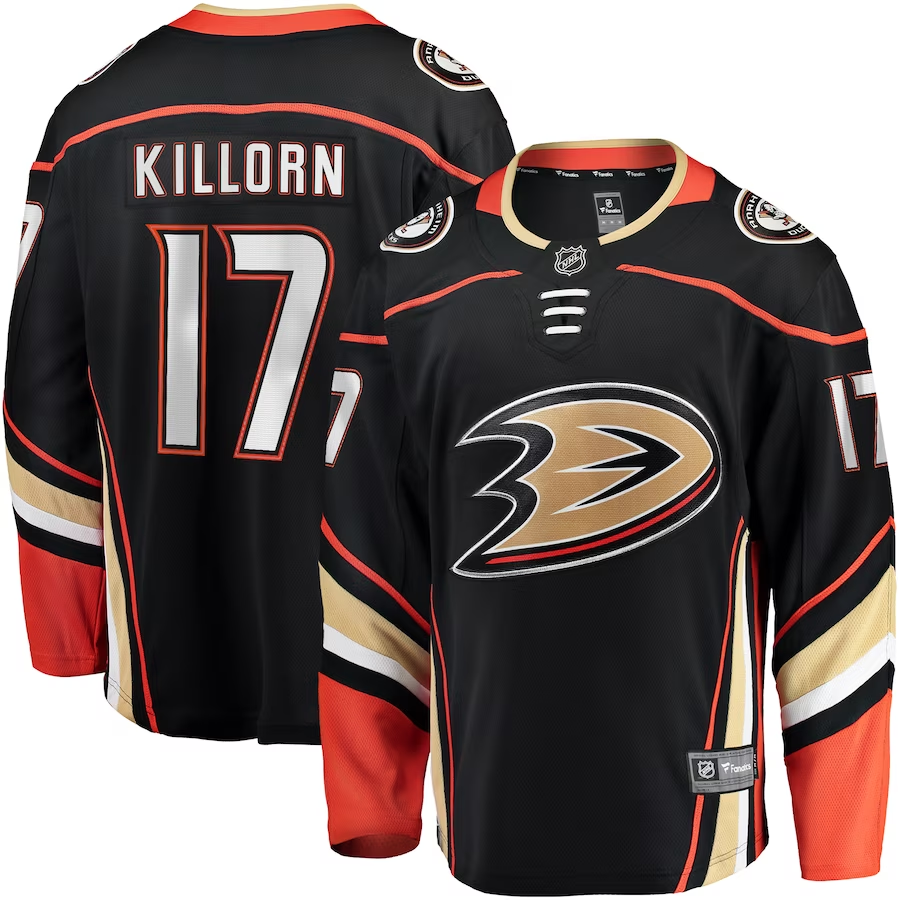 Men's Anaheim Ducks Alex Killorn #17 Black Home Breakaway Jersey1