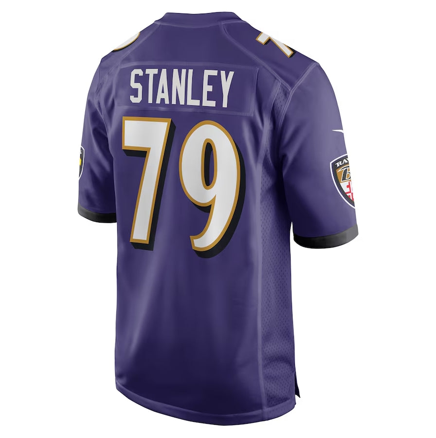 B.Ravens #79 Ronnie Stanley Purple Game Jersey Stitched American Football Jerseys