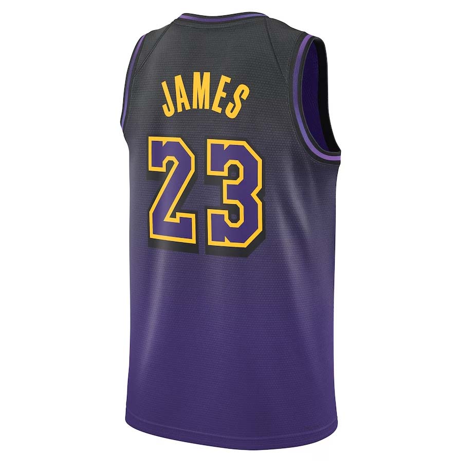 LA.Lakers #23 LeBron James Unisex 2024/25 Swingman Player Jersey - City Edition - Purple Stitched American Basketball Jersey