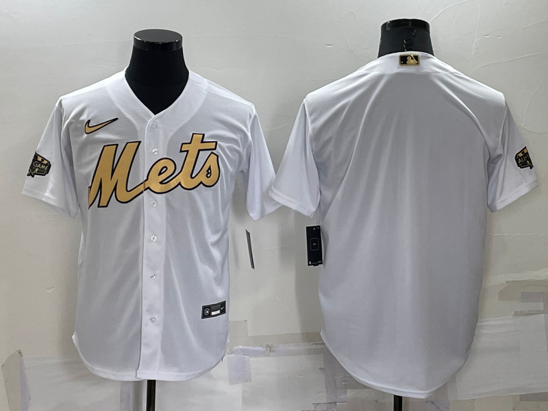 Men's New York Mets White Replica Blank Jersey1