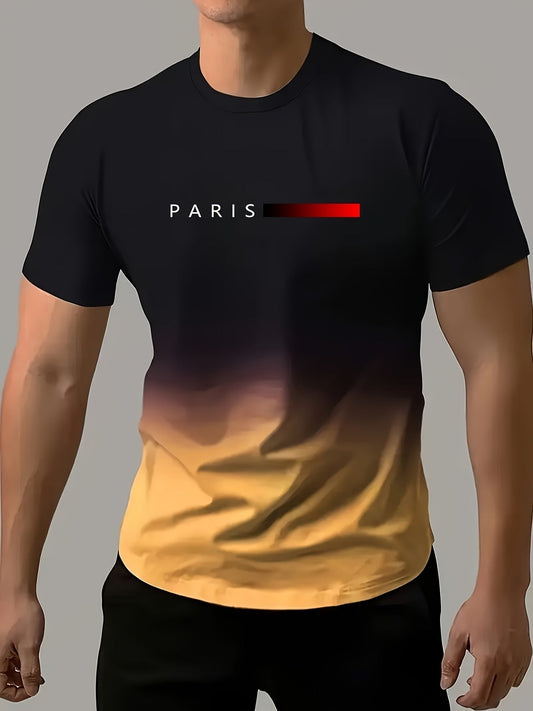 5pcs of large size Men's casual and fashionable 3D printed round neck T-shirts