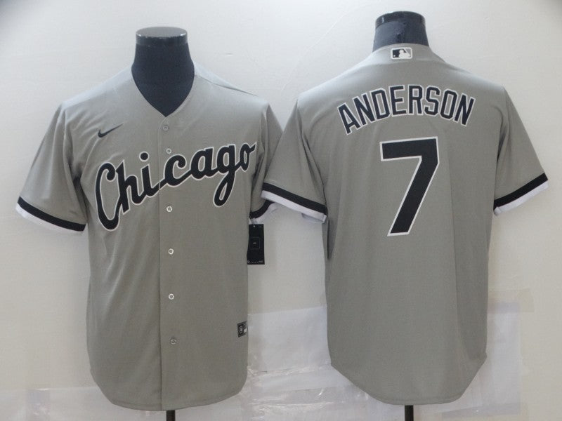 Men's Chicago White Sox Tim Anderson #7 Gray Replica Baseball Jersey1