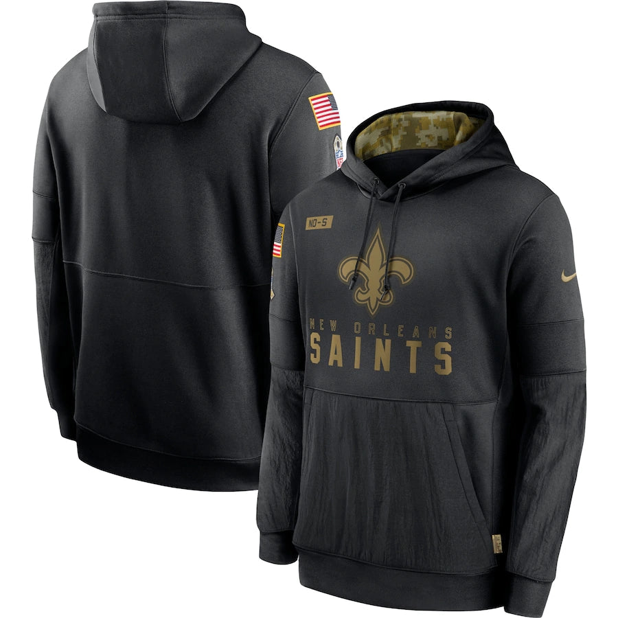 Men's New Orleans Saints NFL 2020 Salute to Service Hoodie1 Black