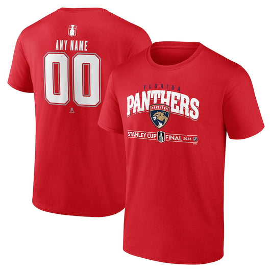 Men's Florida Panthers Red 2025 Stanley Cup Final Custom T-Shirt
