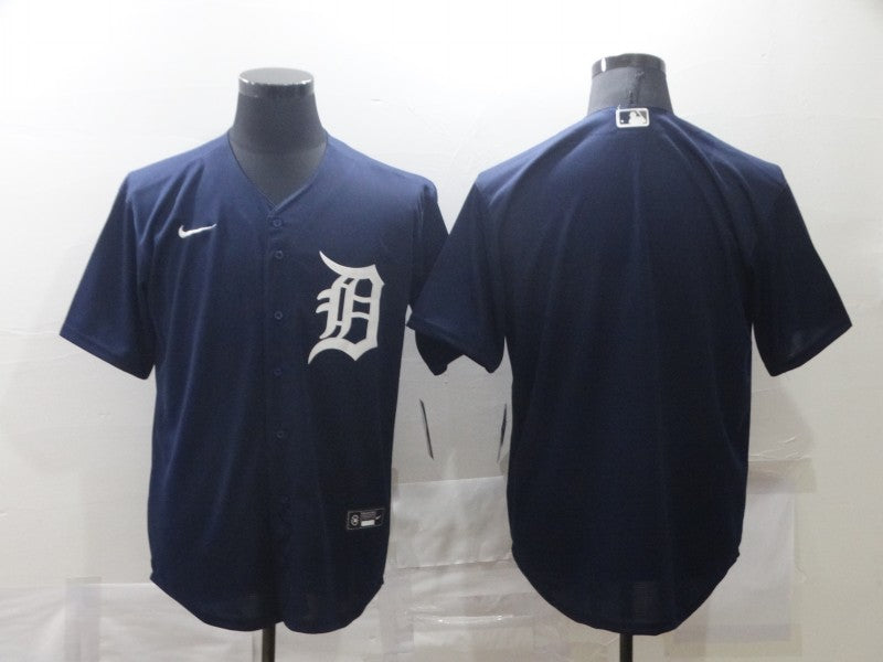 Men's Detroit Tigers Navy Alternate Replica Blank Jersey1