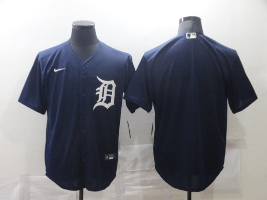 Men's Detroit Tigers Navy Alternate Replica Blank Jersey1
