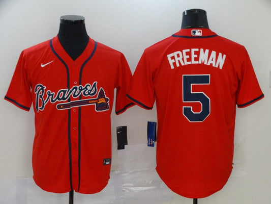 Men's Atlanta Braves Freedie Freeman #5 Red Replica Jersey1