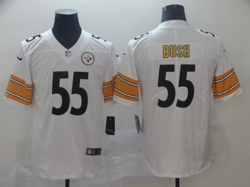 Men's Pittsburgh Steelers Devon Bush Jr. #55 White Game Jersey1