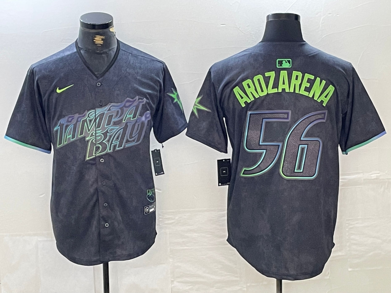 Men's Tampa Bay Rays Randy Arozarena #56 Charcoal 2024 City Connect Limited Player jersey