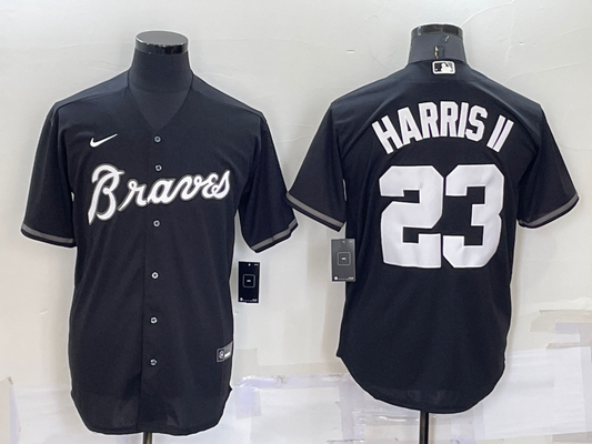 Men's Atlanta Braves Michael Harris II #23 Black Replica Baseball Jersey1