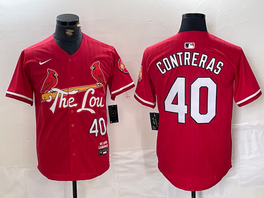 Men's St. Louis Cardinals Willson Contreras #40 Red 2024 City Connect Limited Player Jersey1