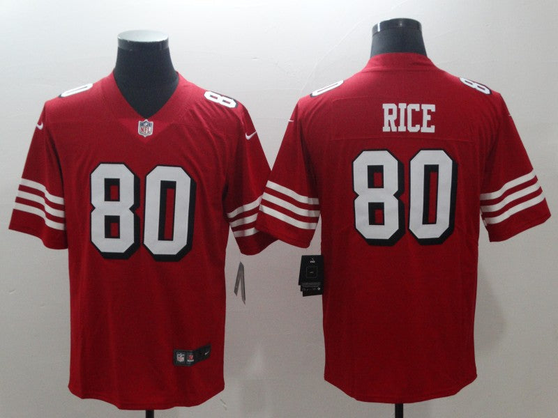 Men's San Francisco 49ers Jerry Rice #80 Red Game Jersey1