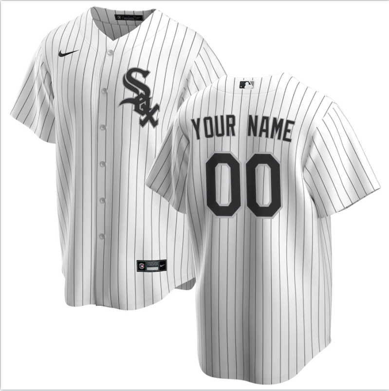 Men's Chicago White Sox White Home Replica Custom jersey