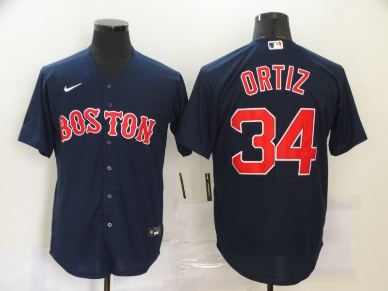 Men's Boston Red Sox David Ortiz #34 Navy Replica Baseball Jersey1