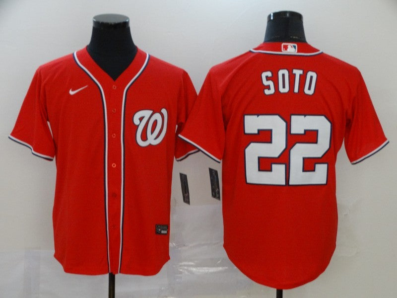 Men's Washington Nationals Juan Soto #22 Red Replica Baseball Jersey1