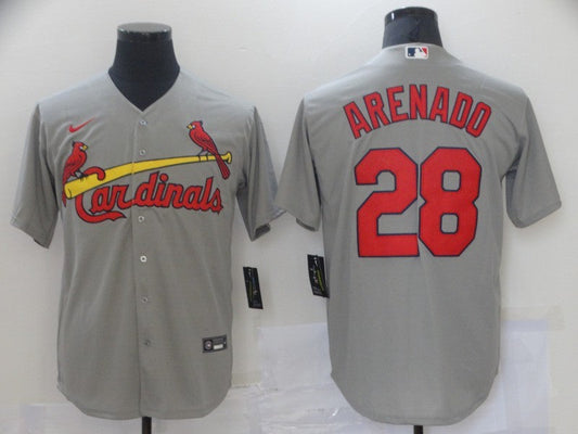 Men's St. Louis Cardinals Nolan Arenado #28 Gray Replica Baseball Jersey1