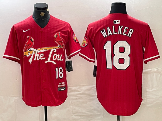 Men's St. Louis Cardinals Jordan Walker #18 Red 2024 City Connect Limited Player Jersey1