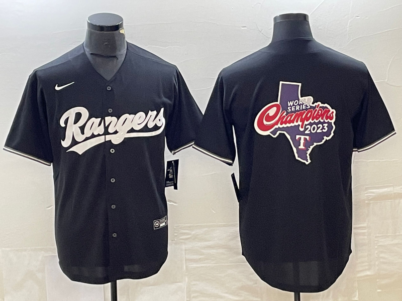 Men's Texas Rangers Black Replica Baseball Jersey1